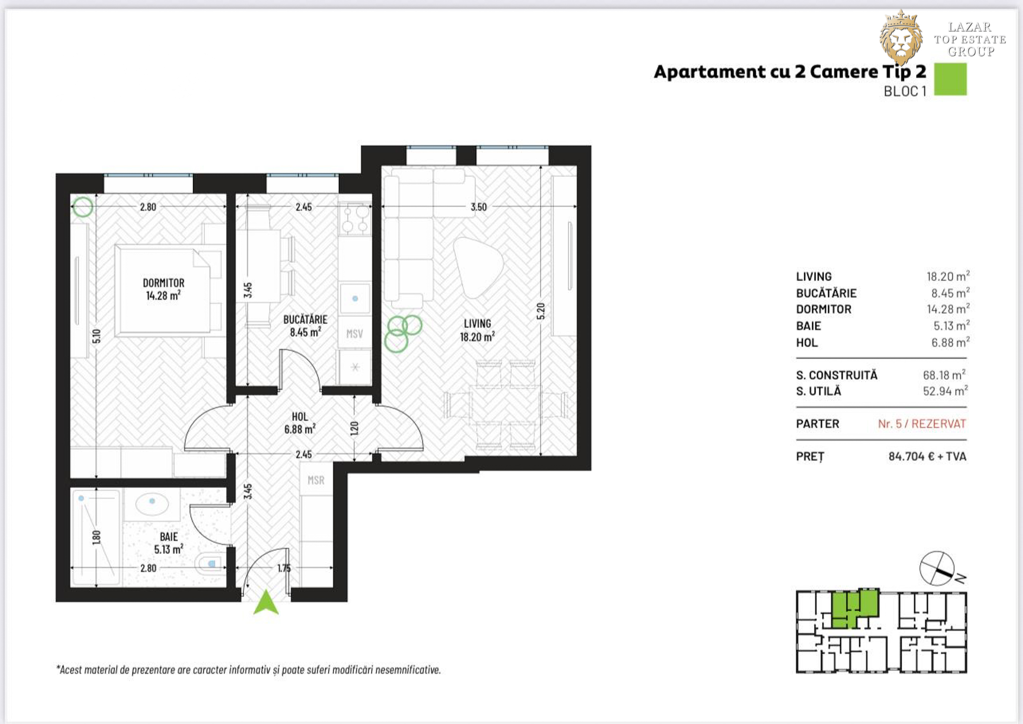 Apartament 2 camere Nou – Complex Rezidential