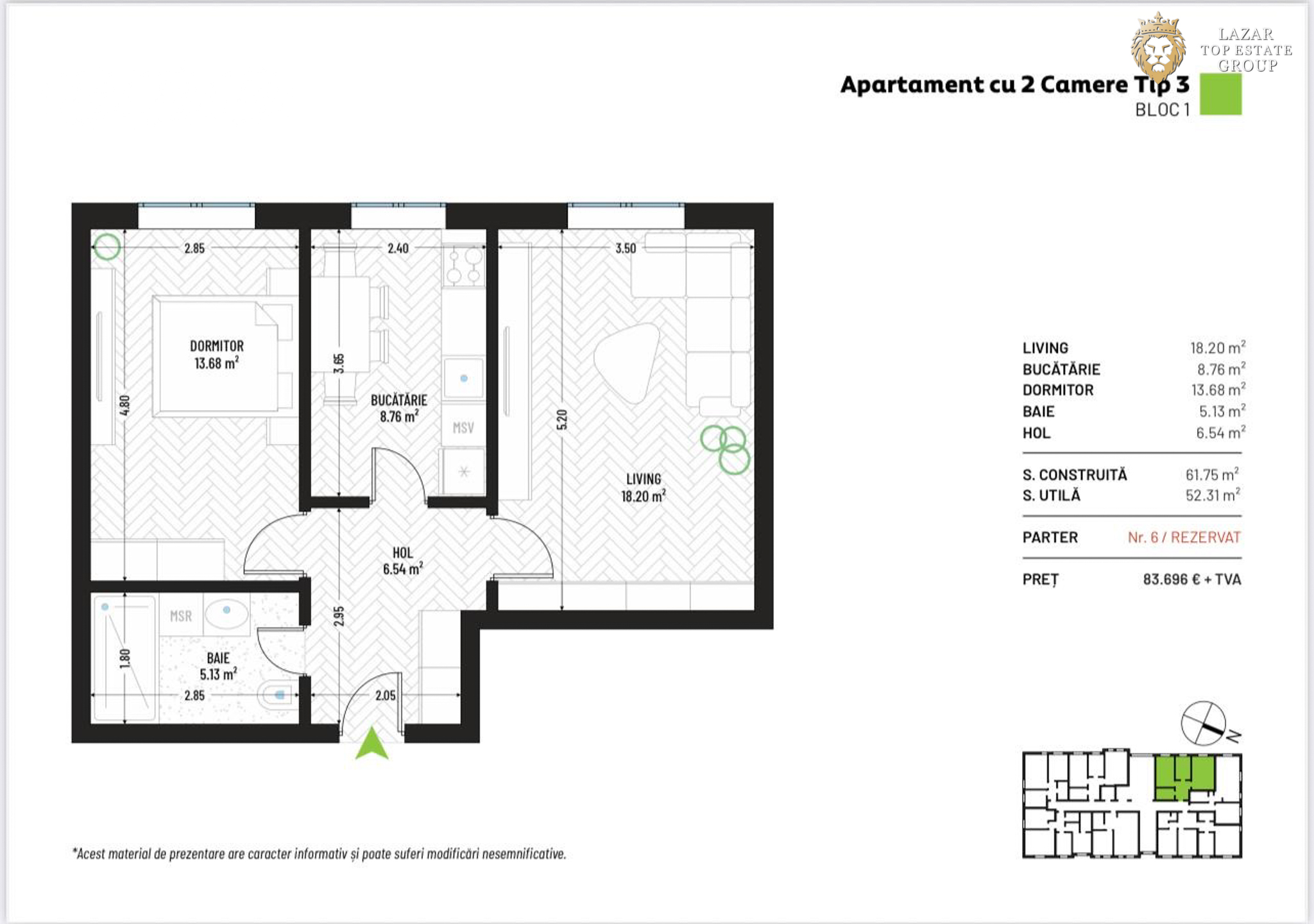 Apartament 2 camere Nou – Complex Rezidential