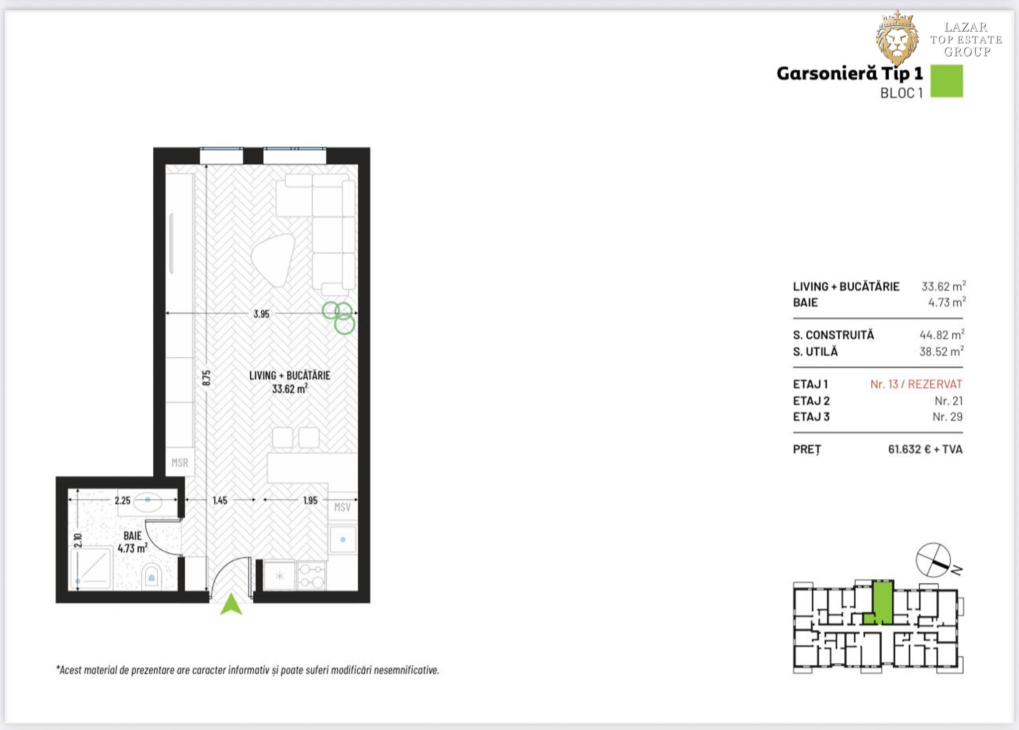 Garsoniera – Complex Nou de vanzare